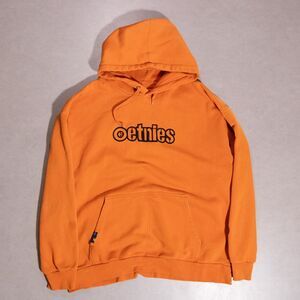 VTG y2k Etnies Skateboarding Pullover Hoodie Orange Men's XL Skater Punk
